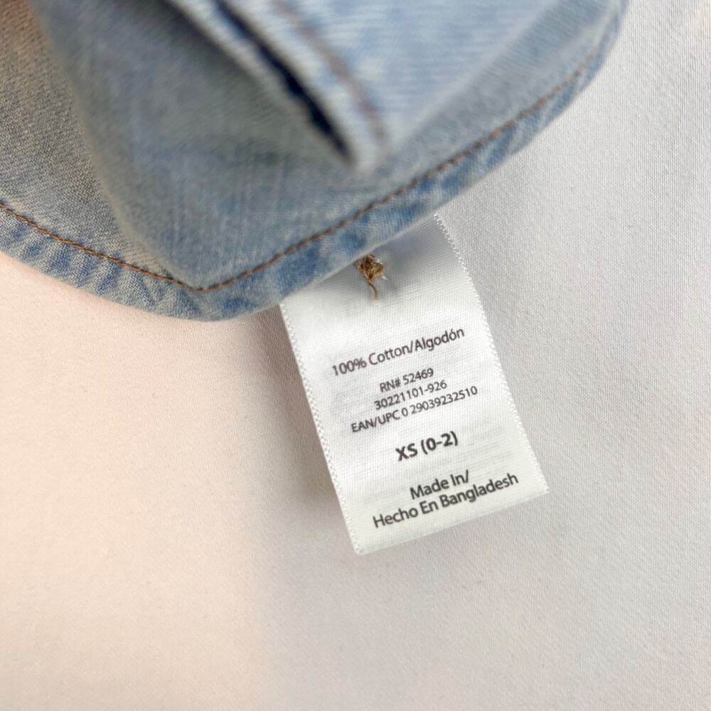 Sofia Jeans by Sofia Vergara Denim Button Up Long Sleeve Shirt Women’s Size XS - Picture 5 of 7